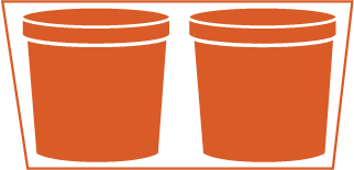 orange graphinc of two soup cups